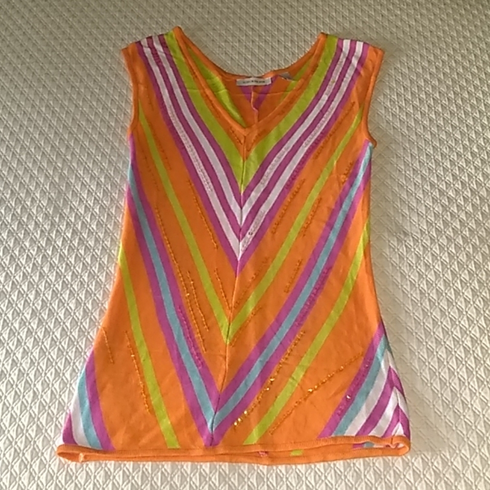 Boston proper women blouse multicolored comfortable sleeveless Size Xs summer